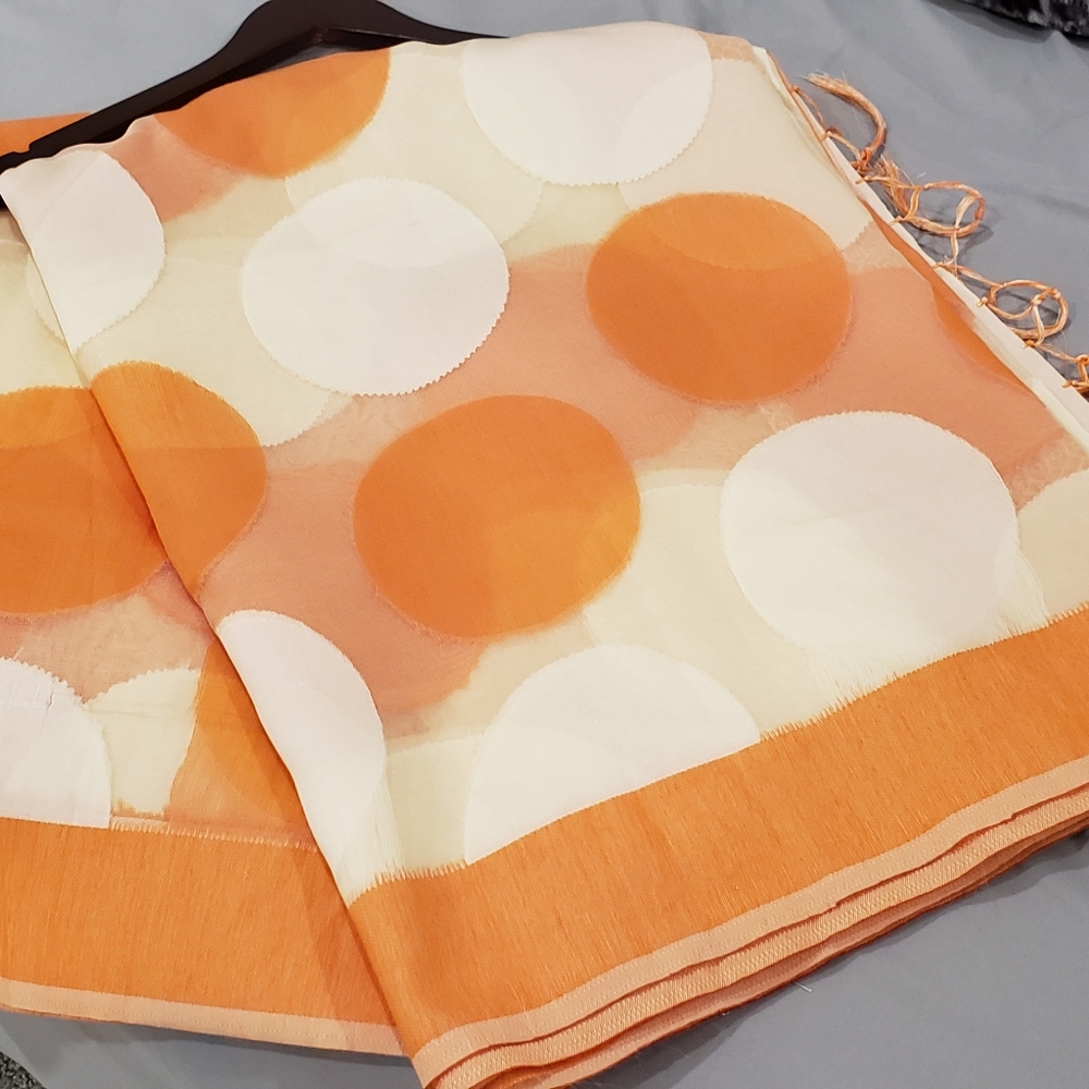 🖤 Polka Dot Kora Cotton Saree ✨ Lightweight • Elegant • Timeless Look 🌸
